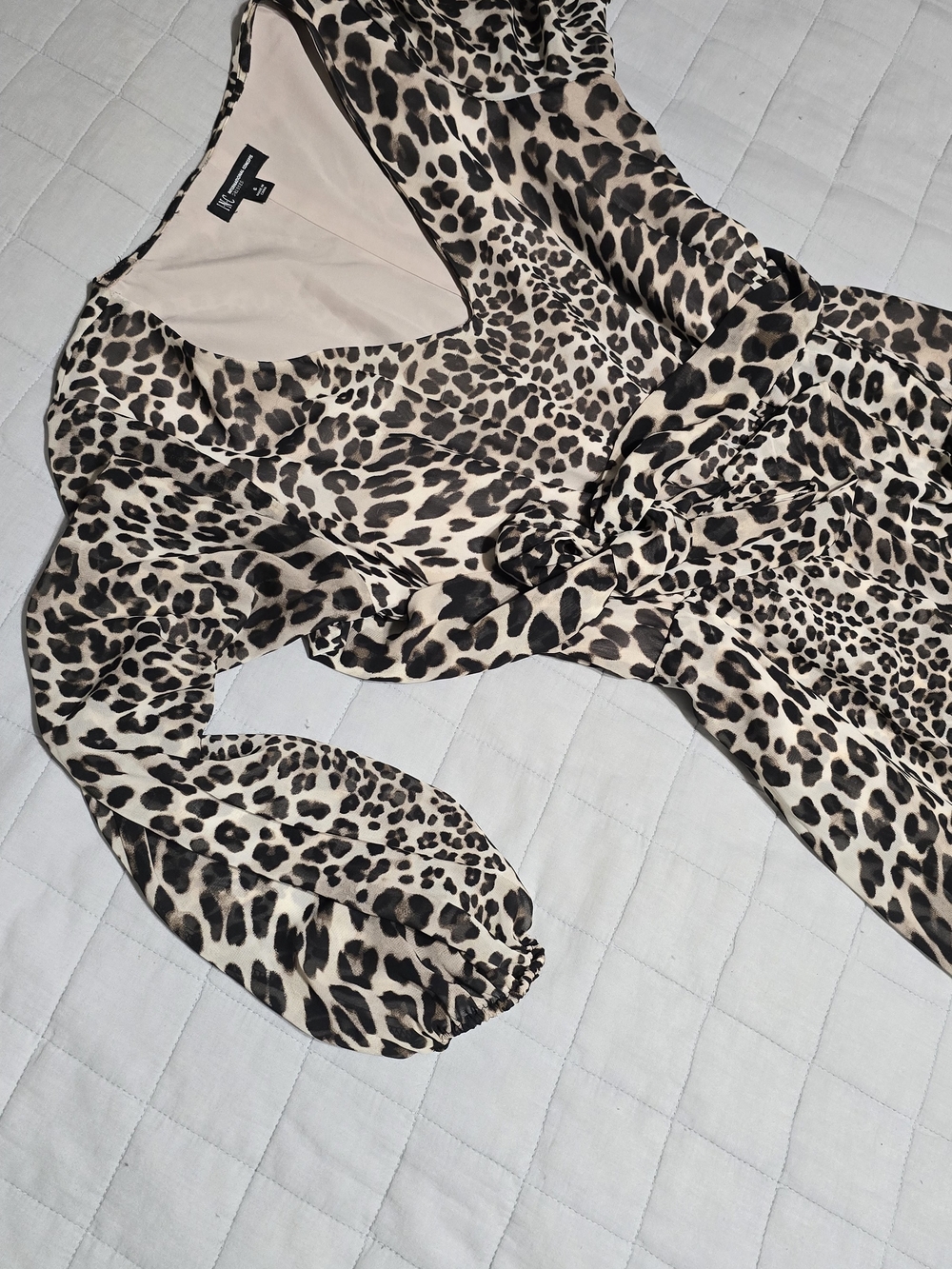 INC International Concepts Leopard-Print V-Neck Chemise in Beige and Black